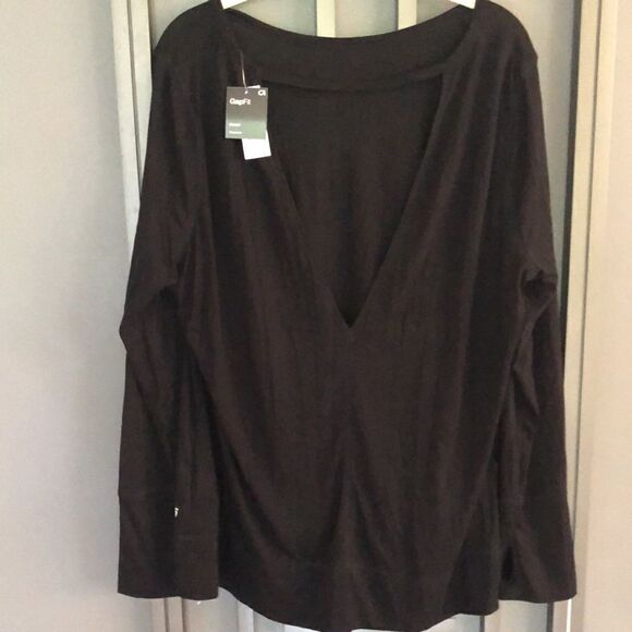 NWT Gap Fit Black long sleeve low back top XXL - Picture 2 of 6